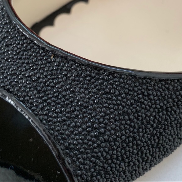 Marc Jacobs Black Peep Toe Italian Heels Size 7.5 - Picture 6 of 8